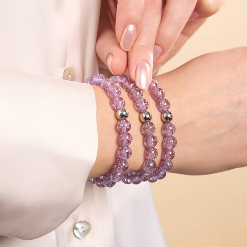 Lilas | Argent sterling .925 | Bracelet Verre Luciole